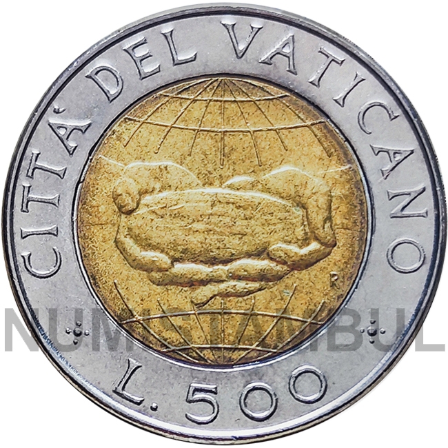 Vaticano - 500 liras 1992 (desenvolvimento)