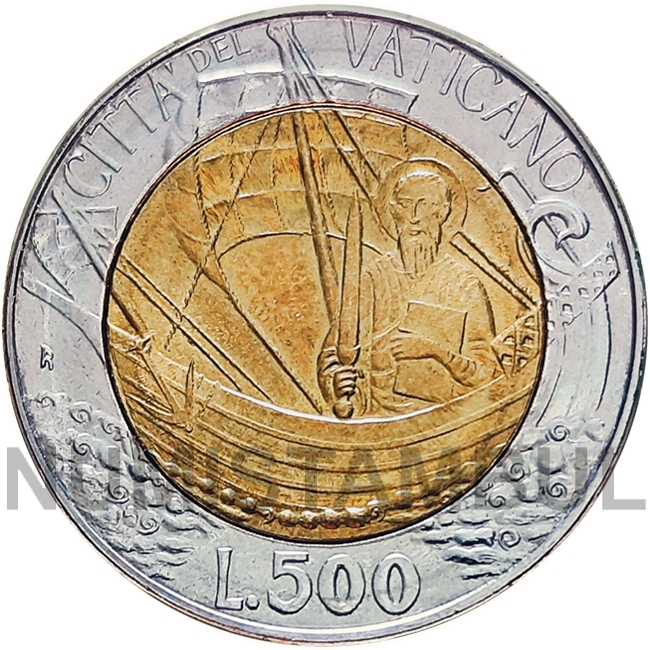 Vaticano - 500 liras 1985 (viagens do papa)