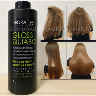 Progressiva Gloss Quiabo Hidralize 1Litro ALISA MUITO Redutor De Volume Super Resultado Progressiva em Oferta na Shopee