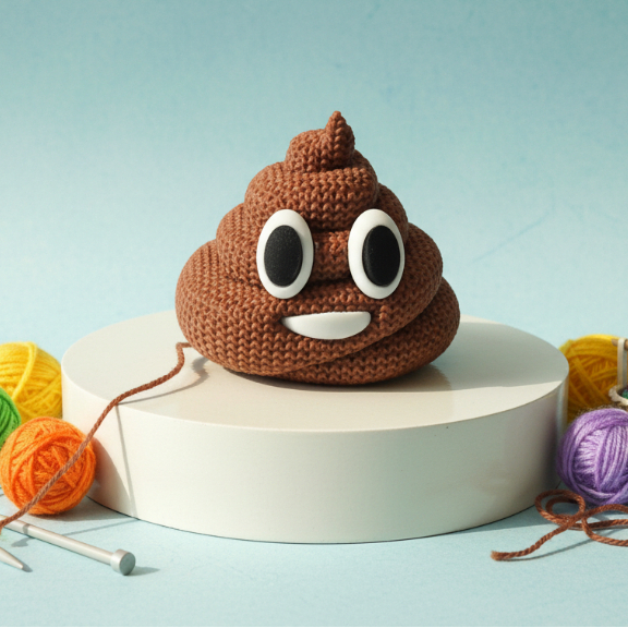 Emoji Cocô Fofo Textura Tricô 3D | Presente Engraçado Amigo Secreto em Oferta na Shopee