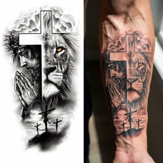 Tatuagem Temporária Tattoo Removível Fake Grande Leão Jesus Cristo em Oferta na Shopee