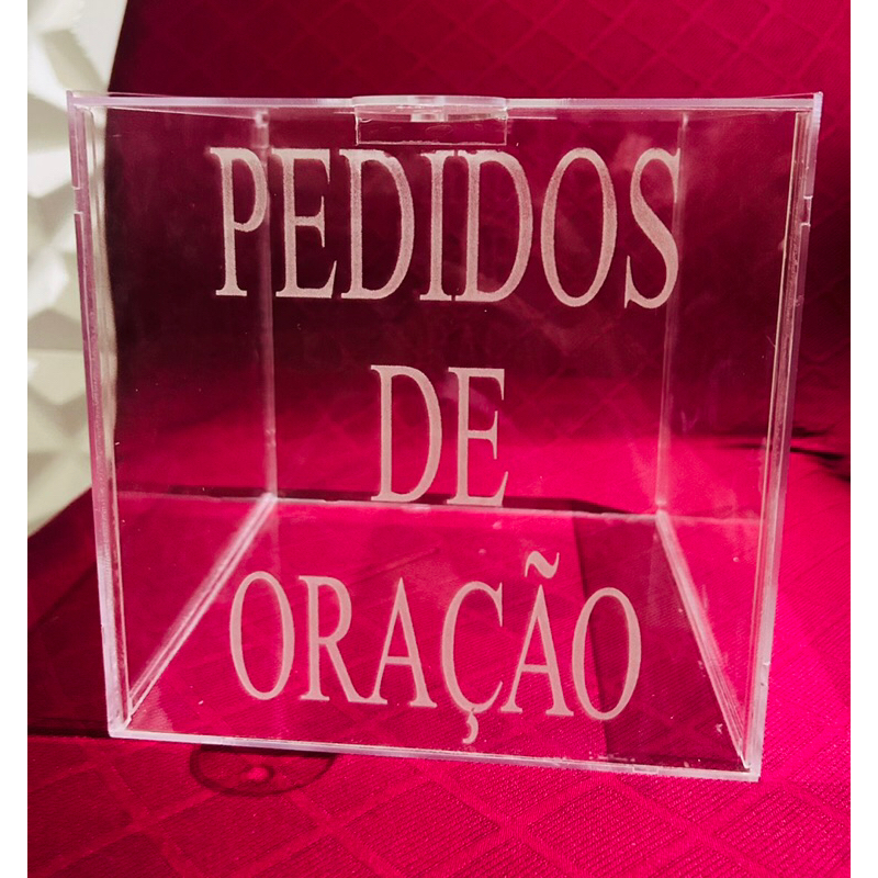 Caixa de acrílico pedidos de oração , gazofilaço , igreja altar medidas 20x20x20