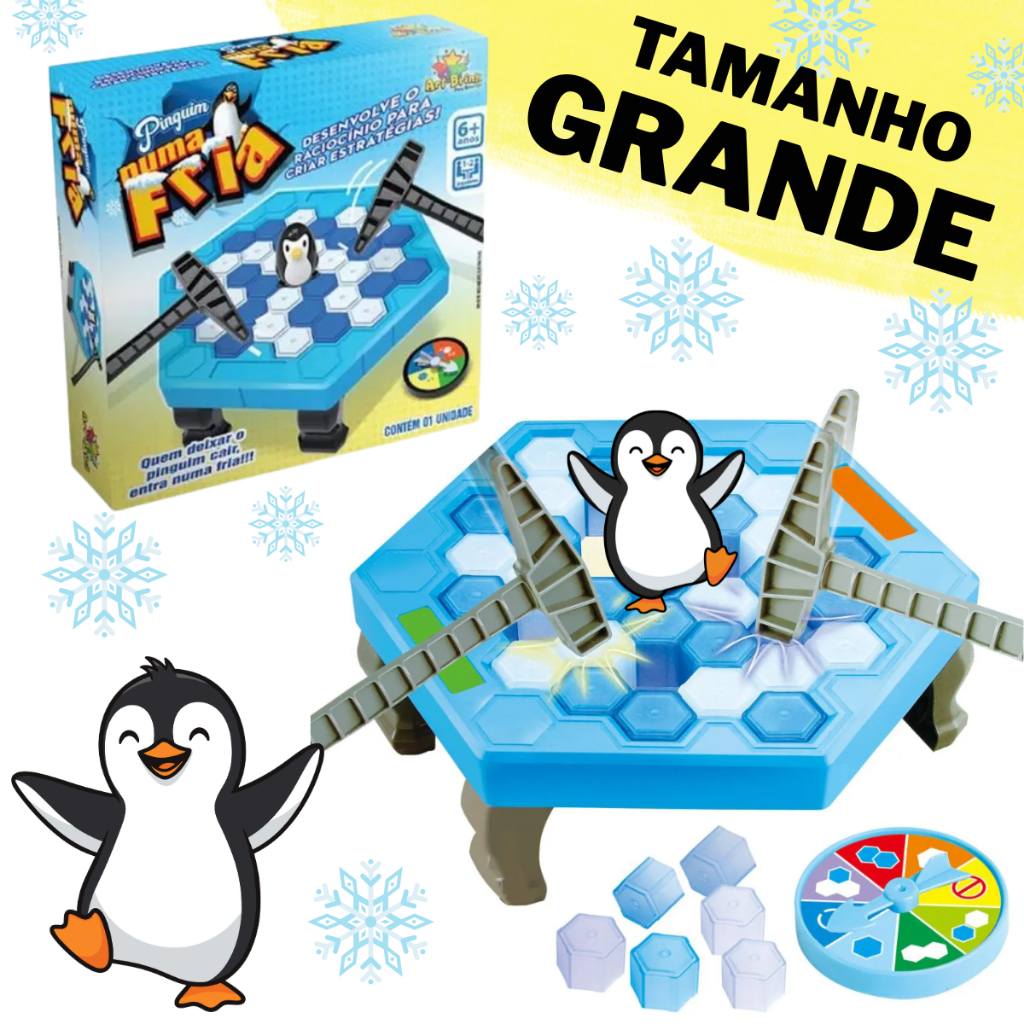 Pinguim Quebra Gelo Modelo Grande | Brinquedo Infantil Numa Fria | Diversão Familiar