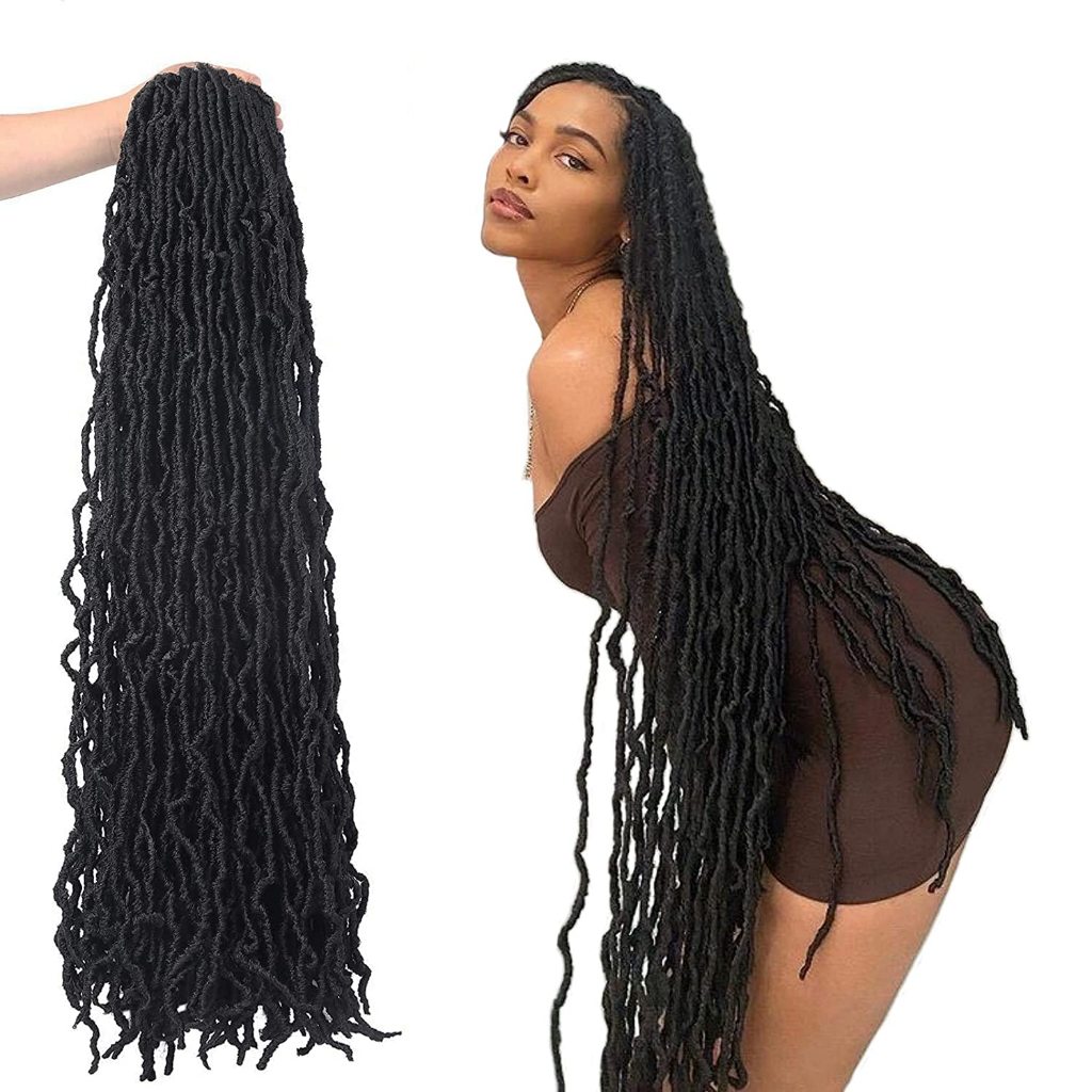Cabelo de crochê Faux Locs Tranças Soft Locs Pré-Laçadas de 90 cm