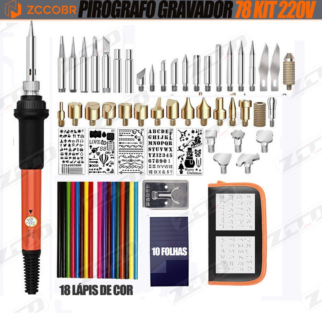 ZCCOBR Pirografo Para Escrever Gravação Arte Em Madeira  Desenho Máquina de esculpir abóboras de Natal (faça você mesmo) em Oferta na Shopee