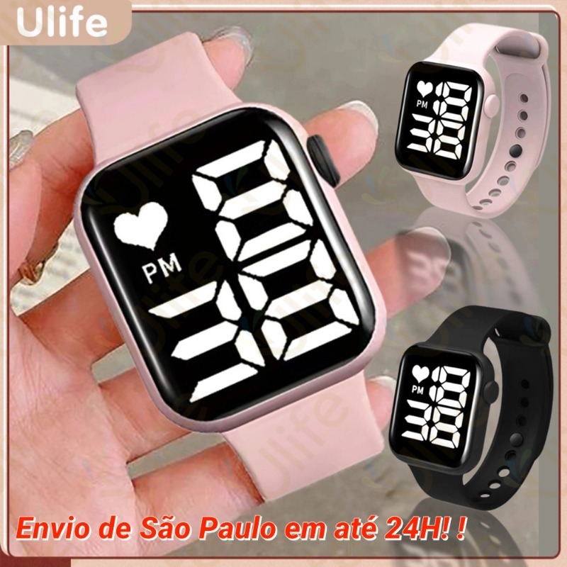 Relógio LED Feminino Digital à Prova D'água Eletrônico Led Quadrado masculino novo watch Unissex Relógio ao ar livre-UF