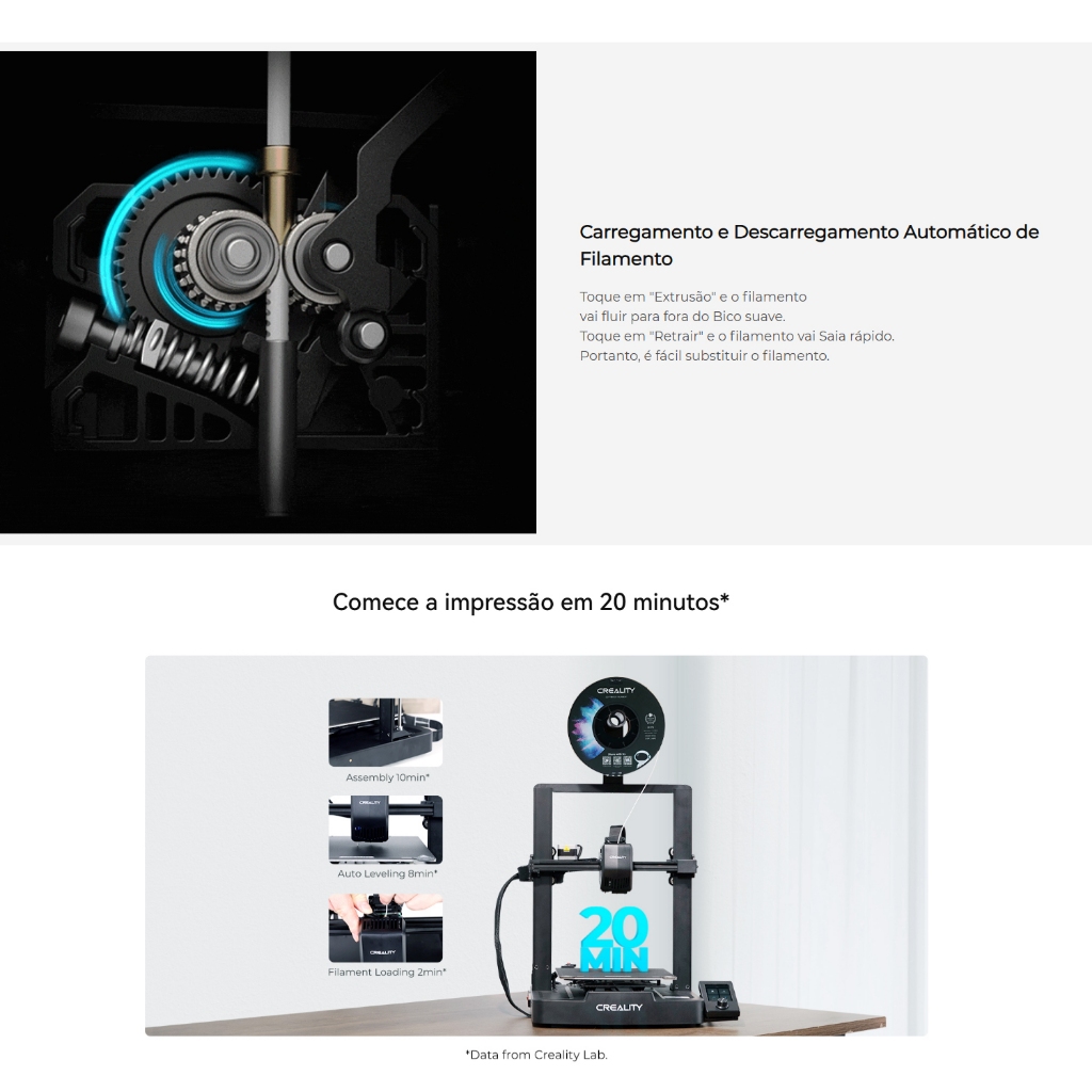 Creality Ender-3 V3 SE/Ender-3 V3 KE filamento Impressora 3D Alta Velocidade Extrusora Direta · foto 2