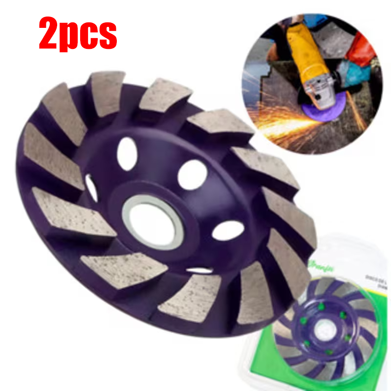 Kit 2pcs Disco Desbaste Diamantado Concreto Esmerilhadeira Mármore