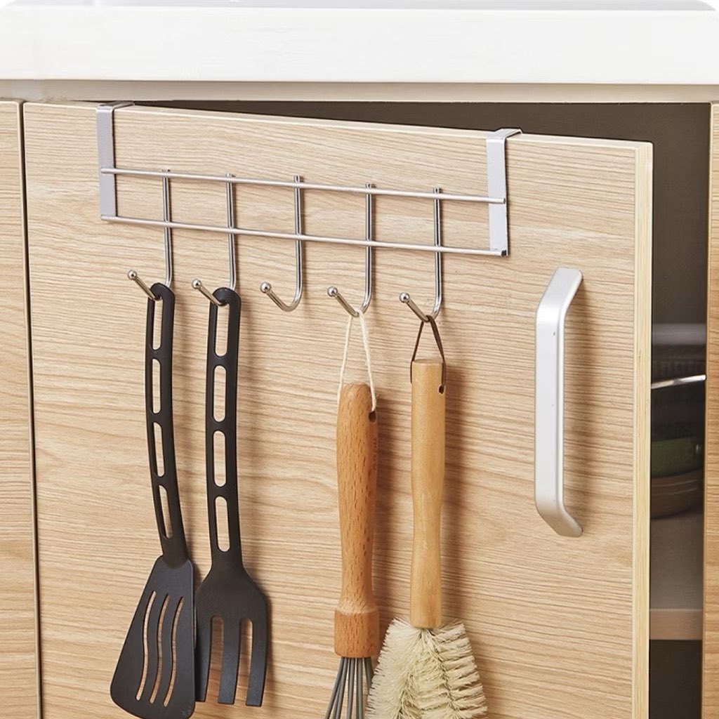 Kit 2 Suporte Cabide Com 5 Ganchos Encaixe Em Porta Organizador em Oferta na Shopee