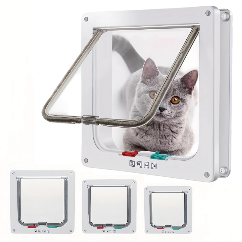 4 Em 1 Porta Pet do gato/Cão Múltiplos Tamanhos porta da aleta do gato de bloqueio de 4 vias para Interior e Exterior em Oferta na Shopee