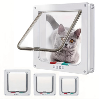 4 Em 1 Porta Pet do gato/Cão Múltiplos Tamanhos porta da aleta do gato de bloqueio de 4 vias para Interior e Exterior