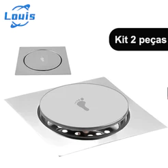 Louis Ralo Click Up Inteligente Quadrado Novo Banheiro Moderno 10/15 Cm Aço Inox