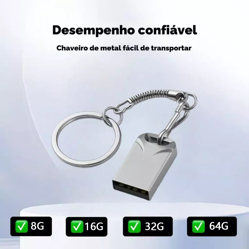 Mini Pendrive Original Modelo Chaveiro Metal Usb 8G 16G 32G 64G