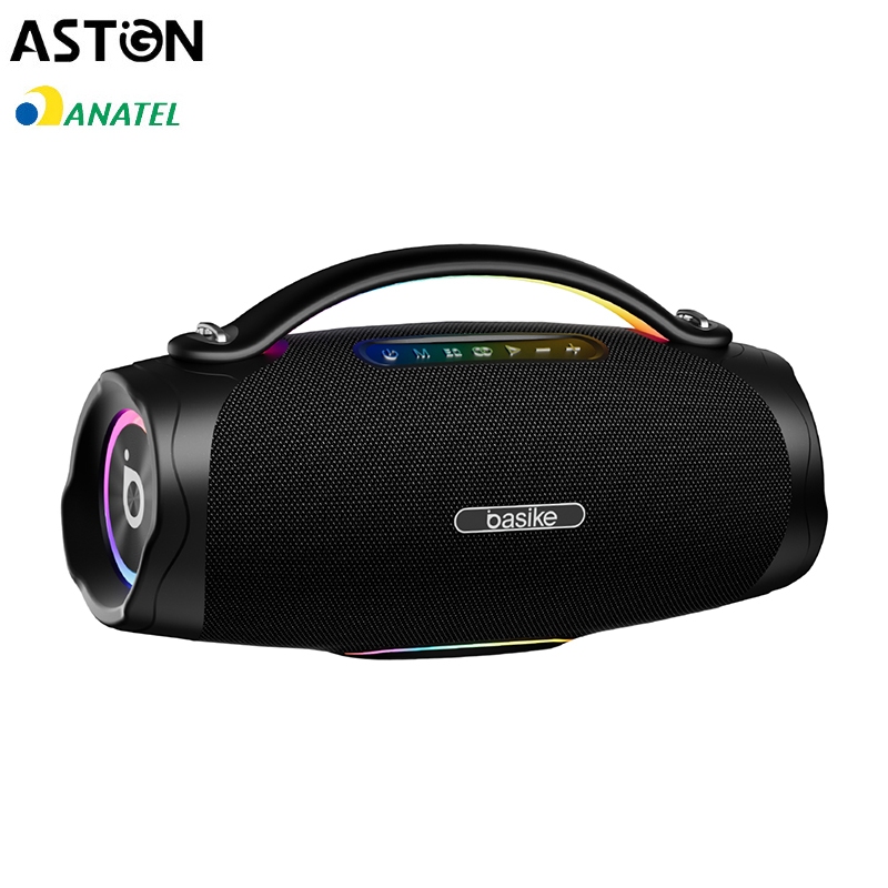 Caixa de Som Bluetooth Basike Ba-RAD181 300 W RMS Bateria 30000 mAh TWS IPX6 e Luzes RGB