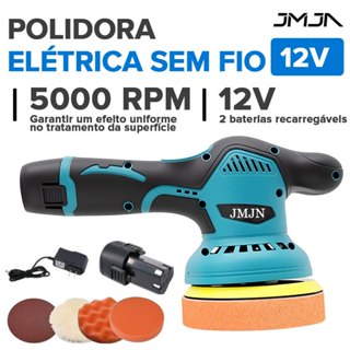 JMJN Polidor Sem Fio Elétrico Lixadeira Politriz Polidora Automotiva Polimento Carro Enceradora Wetoke 1 ou 2 Baterias em Oferta na Shopee