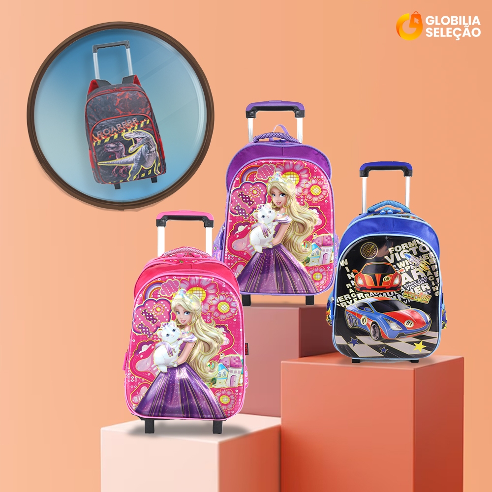 【Oferta por tempo limitado】Mochila Infantil de Rodinhas Menino Menina Escolar Resistente B...