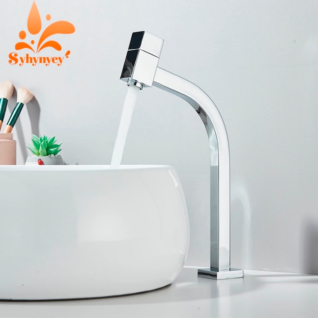 Link 90o Torneira Quadrada Para Banheiro Bico Alto Cromado Preto Prata Luxo Aço Inoxidável em Oferta na Shopee