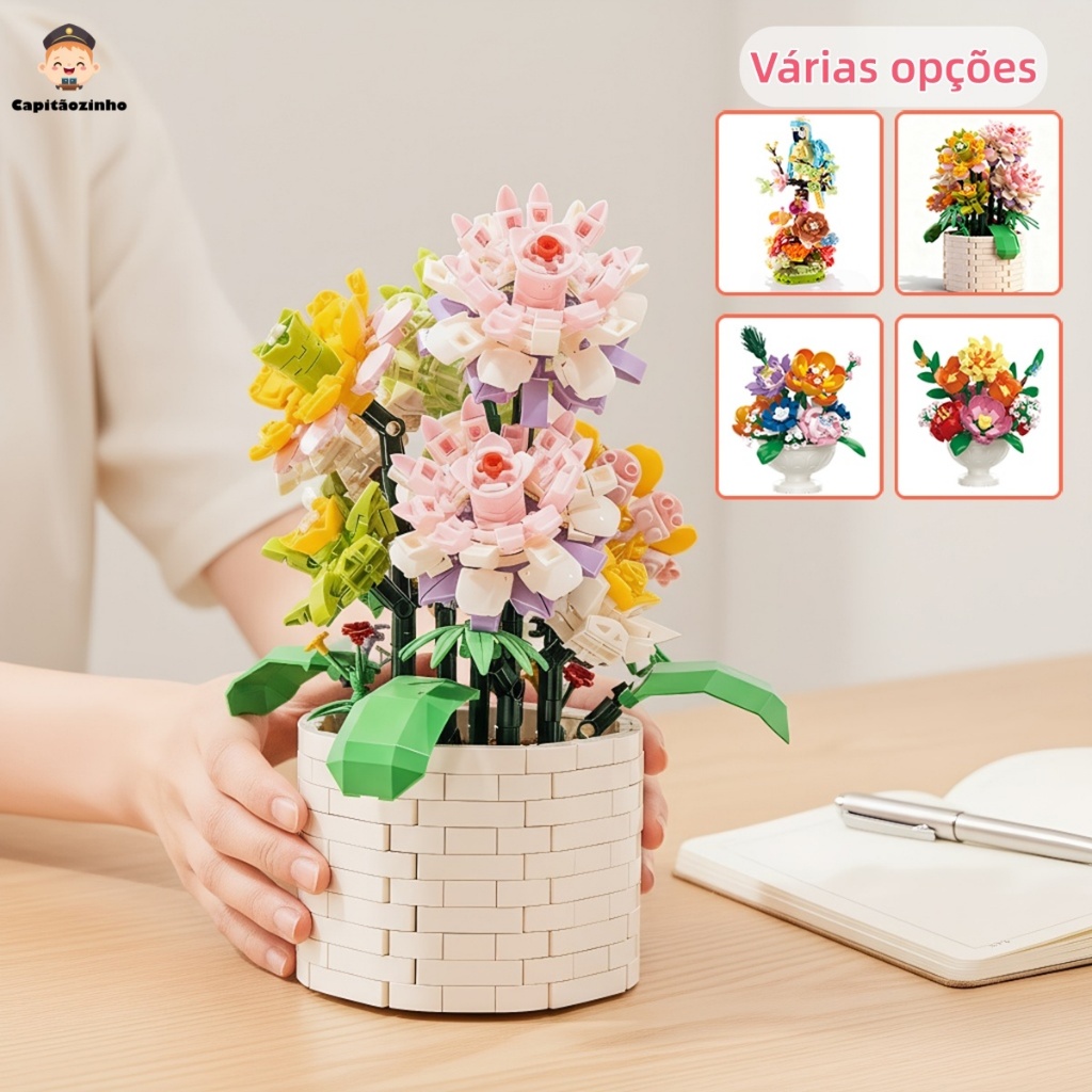 Super Fofo Flores Preservadas, Mini Blocos de Construção, Decoração para Casa, Presente Criativo em Oferta na Shopee