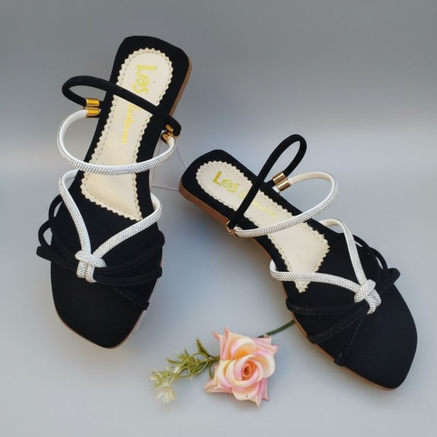 Sandália Rasteirinha Feminina com Strass Pedrarias Brilhantes e Bico Quadrado em Oferta na Shopee