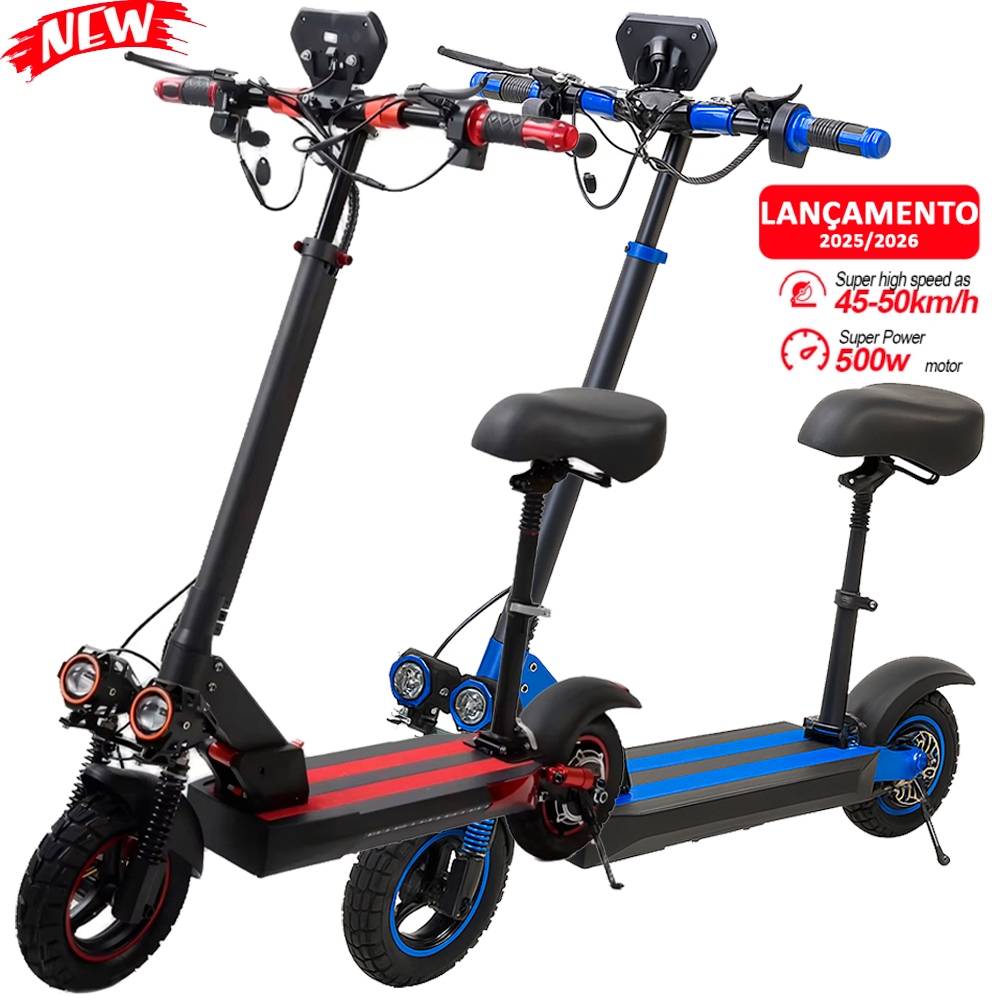 Patinete Elétrico Adulto 500w Com Assento Banco Motorizado 40km/h Autonomia Até 50Km Suporta 150Kg