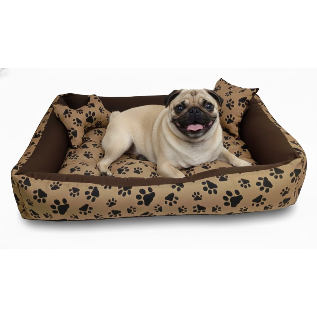 Cama Pet Para Cachorro Porte Médio 80x60 cm Com Mordedores ossinho e Almofadinha em Oferta na Shopee