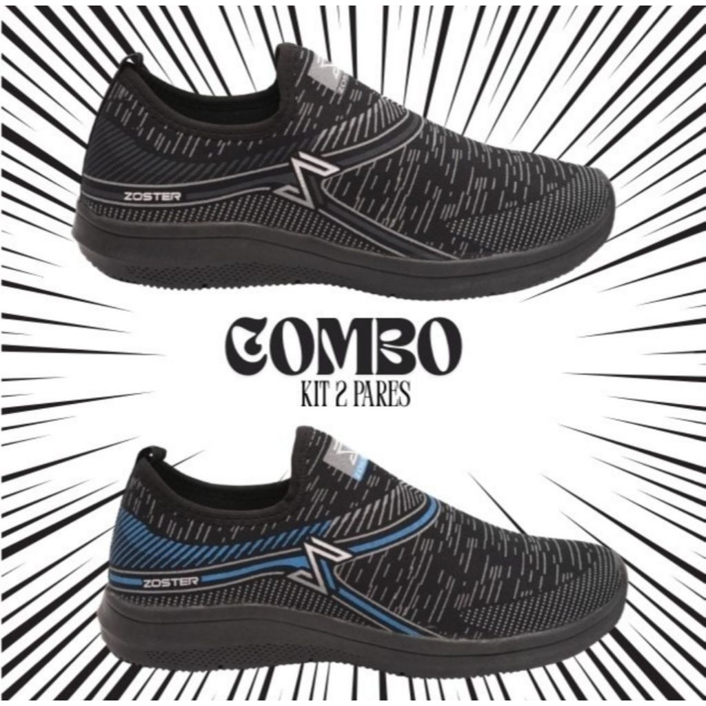 Combo - Kit 2 Pares Tênis Masculino | Nylon Premium | Leve, Flexível e Durável | 34 ao 43 em Oferta na Shopee