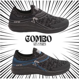 Combo - Kit 2 Pares Tênis Masculino | Nylon Premium | Leve, Flexível e Durável | 34 ao 43