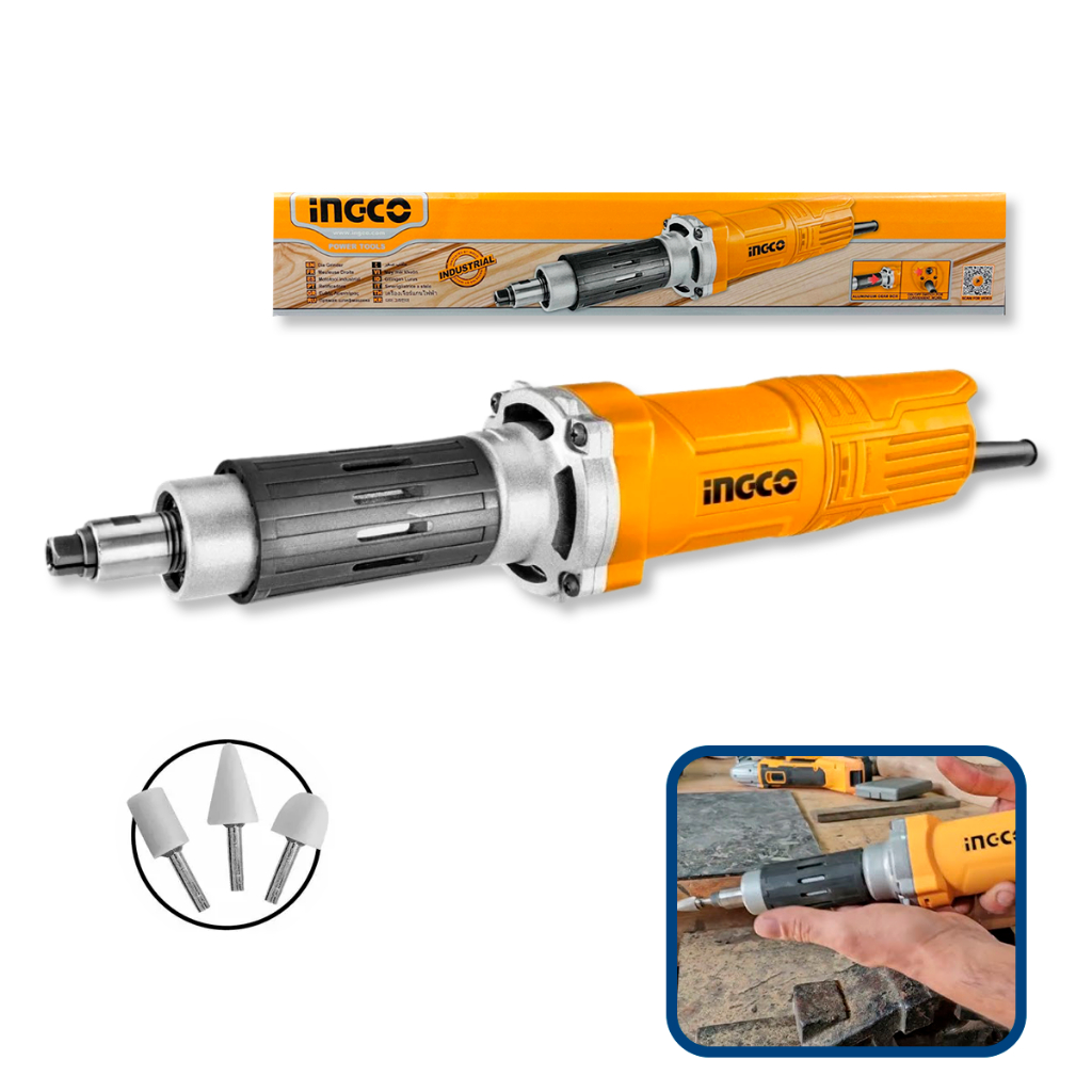 Retificadeira Reta INGCO 550W 6mm 127V Alta Rotação Desbaste Polimento Profissional UPDG5501