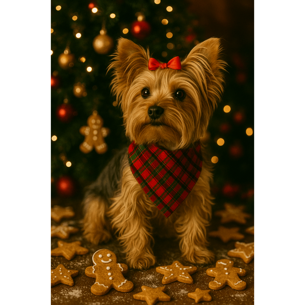 Bandana Natal com Elástico para Cachorro Acessório Pet de Natal Roupa de Natal para Pet Moda Pet Natalina Xadrez