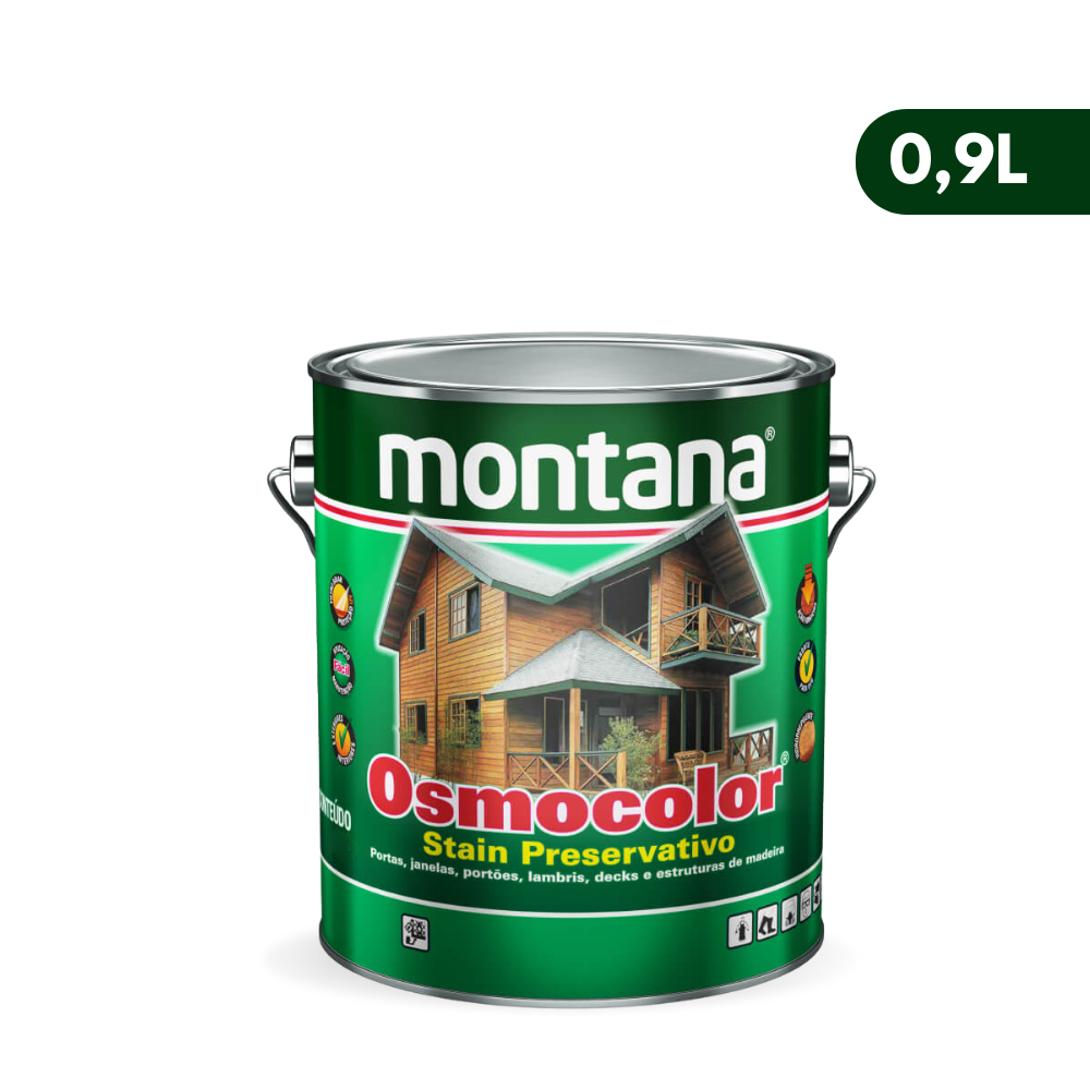 Stain Osmocolor Transparente Verniz 0,9L Tinta Lata Impermeabilizante Preservativo Madeira Umidade Acetinado Porta