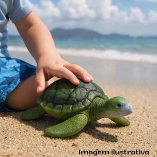 Tartaruga de Brinquedo Tipo Realista 20 cm – Vinil Premium – Ideal para Praia  Banho Piscina