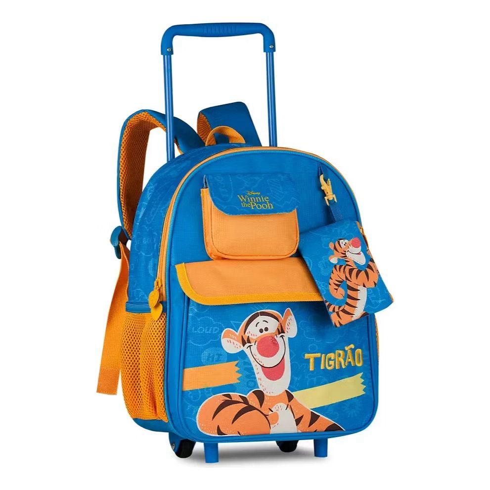 Mochila Carrinho Com Lancheira Ursinho Pooh  Escolar