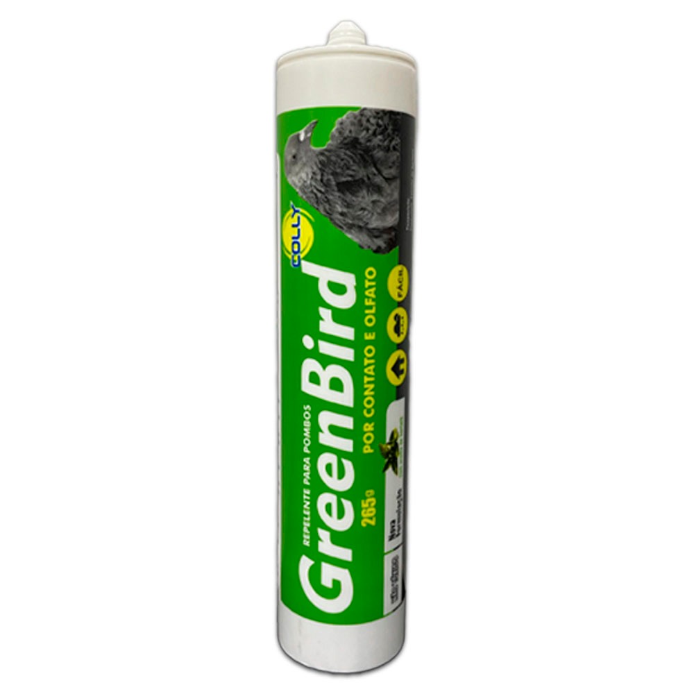Inibidor de Pouso Repelente De Pombos E Morcegos Bisnaga GreenBird Colly - 256g Uso Externo Aroma Hortelã