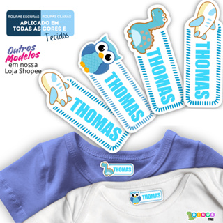 Etiqueta Termocolante para Uniformes, Meias, Mochila - Aplica em Qualquer Tecido  36pçs Boy - Mod.05 em Oferta na Shopee