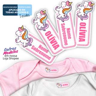 Etiqueta Termocolante Para Uniforme, Roupas, Meias - Aplica em Qualquer Tecido I 36pçs Unicórnio em Oferta na Shopee