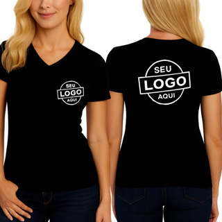 Camiseta Feminina Personalizada Babylook Gola V Ombro a Ombro em Oferta na Shopee