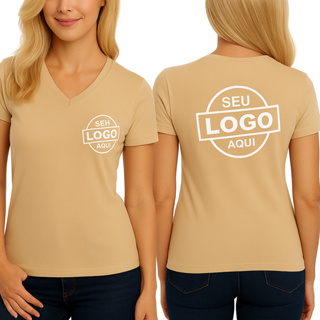 kit 6 t shirts Femininas Personalizadas Gola V Ombro a Ombro Babylook em Oferta na Shopee