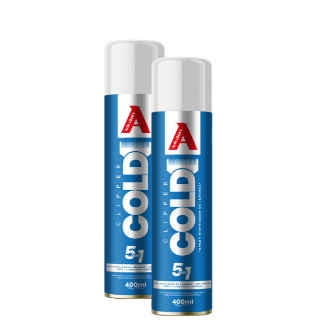 Clipper Cold Alfa Look's  5em1 400ml - Spray Resfriador De Lâminas limpador,lubrificante2 unidades
