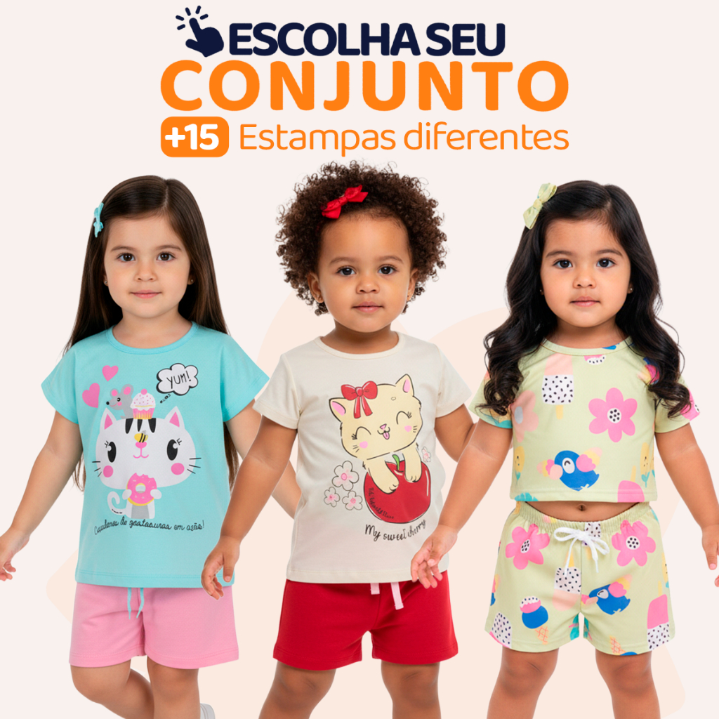 Escolha Seu Conjunto Infantil de Bebê Menina Feminino Verão Manga Curta Algodão Roupas de Bebê Menina 1 ao 10 L01 em Oferta na Shopee