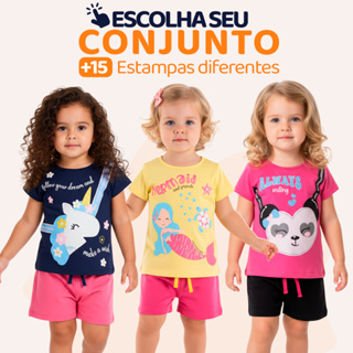 Escolha Seu Conjunto de Bebê Menina Infantil Feminino Verão Manga Curta Algodão Roupas de Bebê Menina 1 ao 10 L01 em Oferta na Shopee