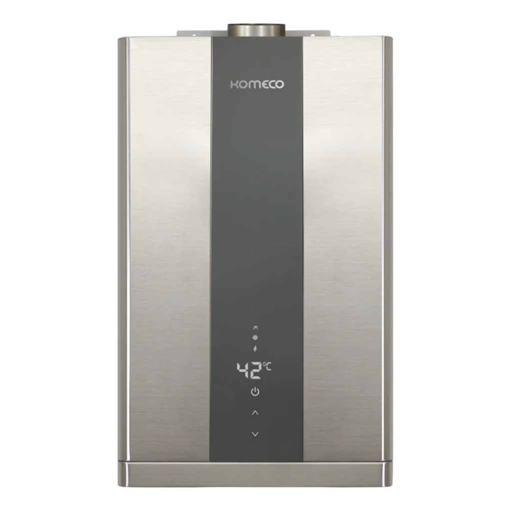 Aquecedor Água A Gás Komeco 26 Litros Digital Inox KO26di (Bivolt) Gás Natural Cinza  - Komeco em Oferta na Shopee