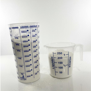 Kit Copo Medidor Plástico 500 ml e Jarra Medidora 250 ml em Plástico Transparente em Oferta na Shopee