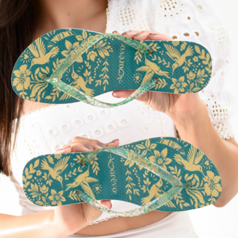 Chinelo Feminino Amorêvo 33 ao 42 Estampa Tropical Macio - Envio Rápido em Oferta na Shopee