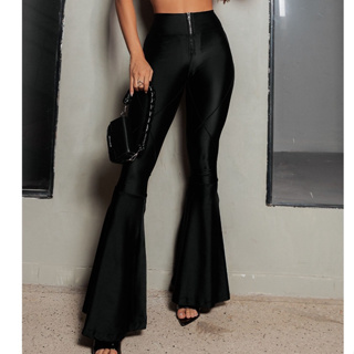 Calça Flare Ziper Tecido Prado Ferrara Tendencia Festa Noite em Oferta na Shopee