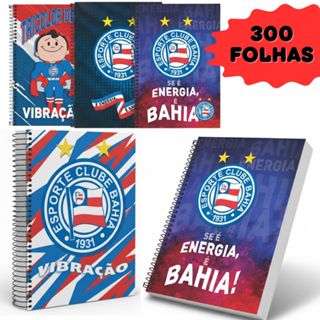 Caderno 20 Matérias Universitário Masculino Time Bahia Torcedor Brasileirão Copa do Nordeste 300 Folhas Capa Dura em Oferta na Shopee