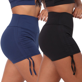 Kit 2 Short Praia Fitness com Cordinha Lateral de Amarrar Shorts Leve Seca Rápido Sunkini em Oferta na Shopee