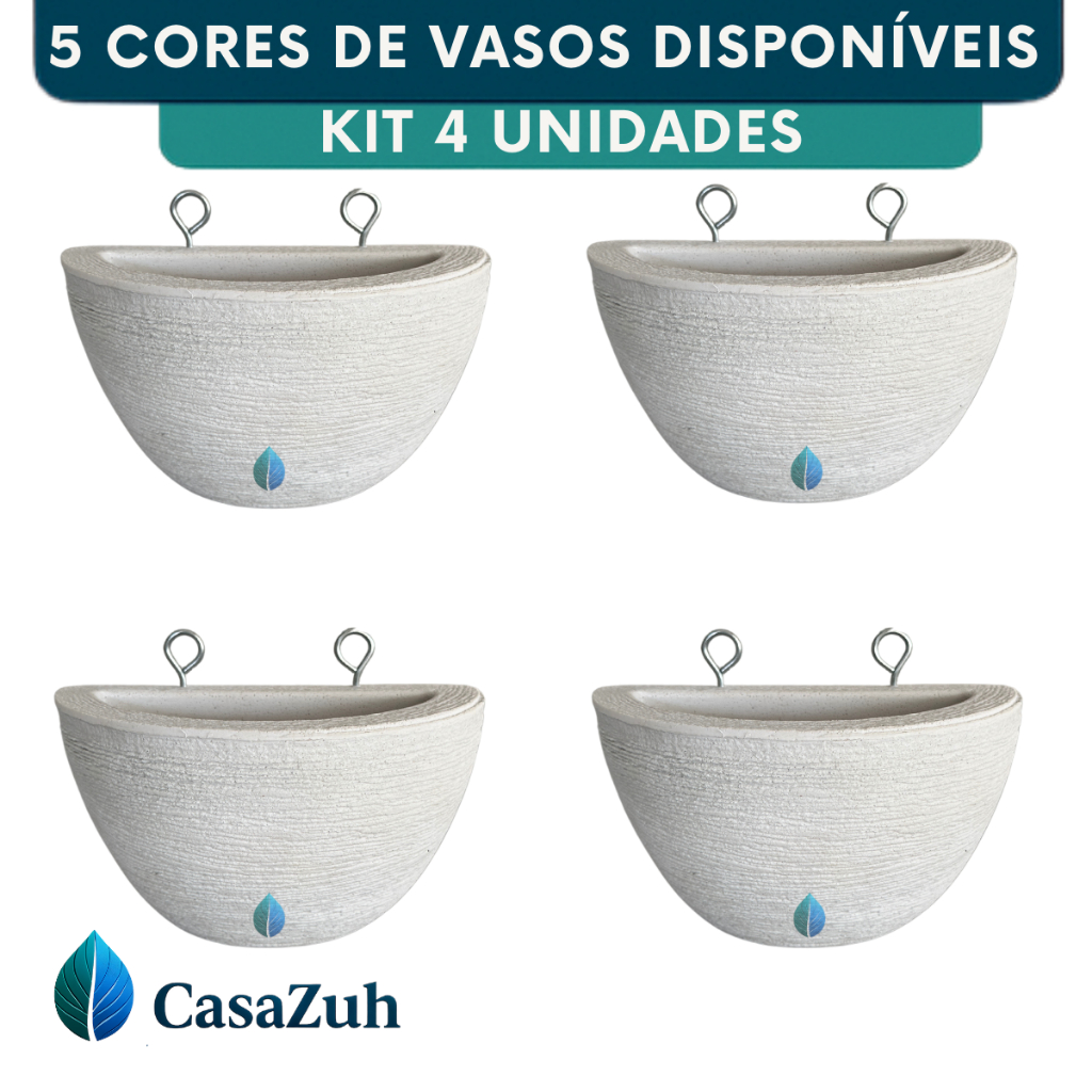 Kit 4 Vasos De Parede 12cm Plantas e Flores Decorativo Interno e Externo Polietileno em Oferta na Shopee