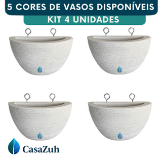 Kit 4 Vasos De Parede 12cm Plantas e Flores Decorativo Interno e Externo Polietileno em Oferta na Shopee