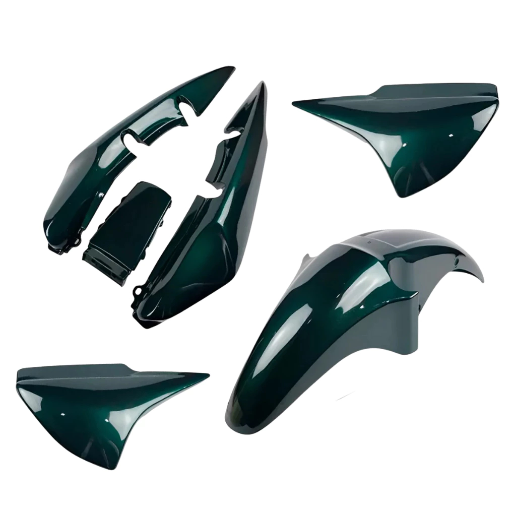 Kit Conjunto de Carenagem Honda Titan 150 2004 Verde Pantanal Metálico Pro Tork Modelo Original Roupa Plástico Completo
