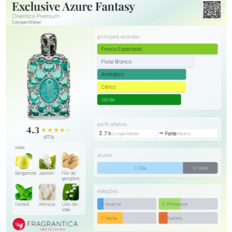 ✨ Azure Fantasy Extrait de Parfum – Frescor Luxuoso com Intensidade Duradoura em Oferta na Shopee